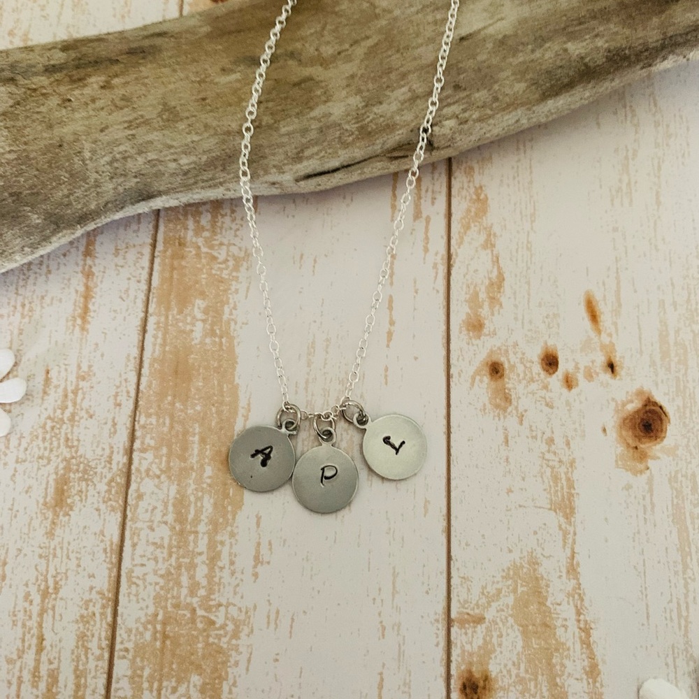 Personalized stamped initial Jewellery.